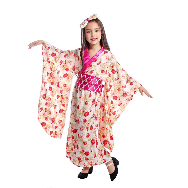 Asian Cosplay Anime - Dziewczęcy strój kimono japoński tradycyjny azjatycki