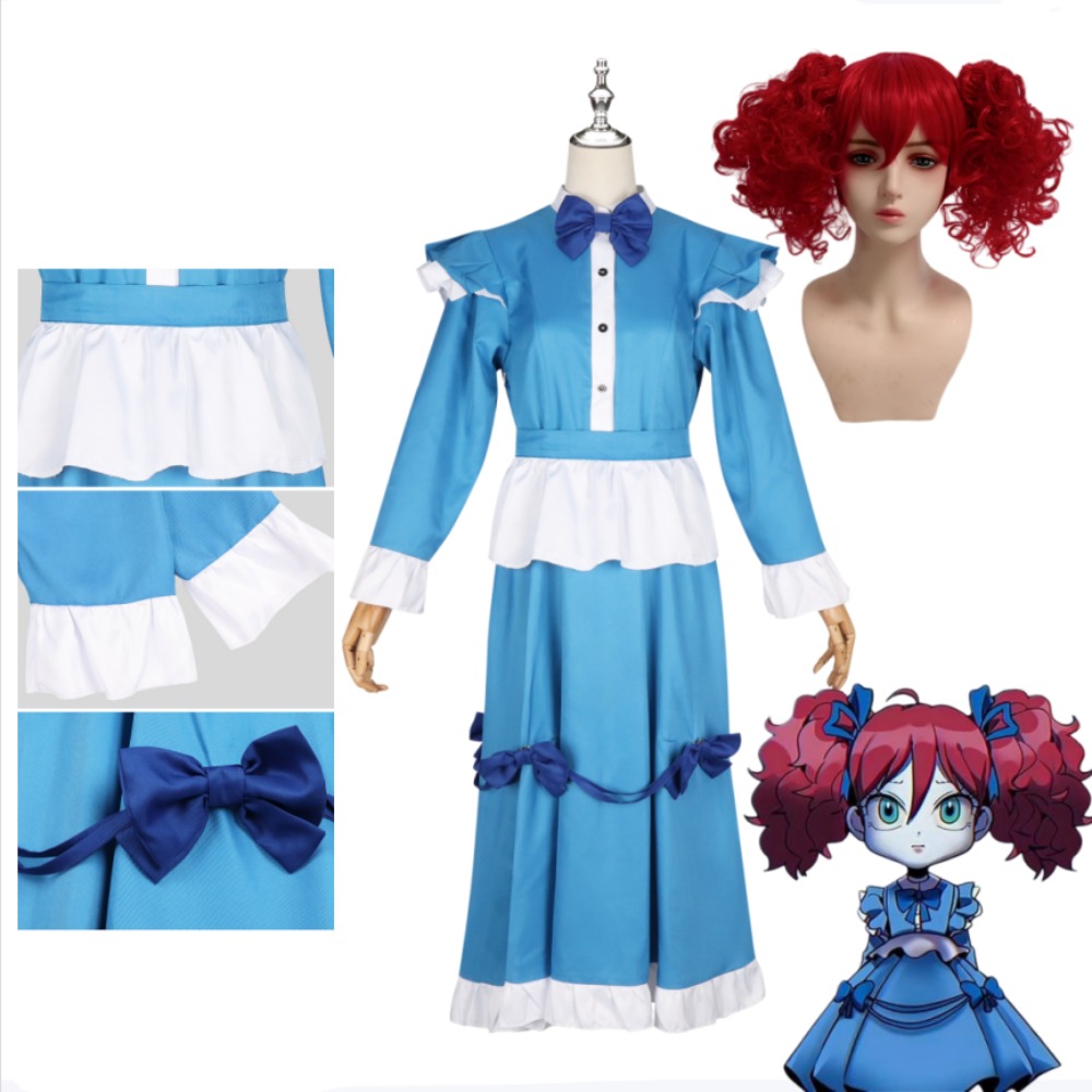 Anime Cosplay Blue Hair - Kostium Cosplay Poppy Red Hair, Pełny