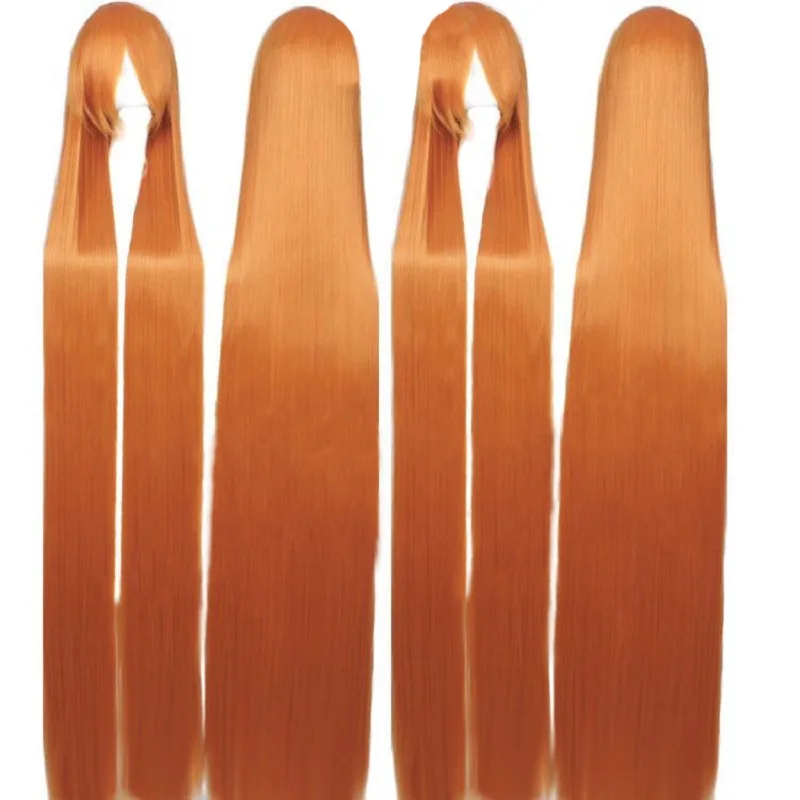 Anime Cosplay Orange Hair - 150CM długości pomarańczowe peruki z prostymi