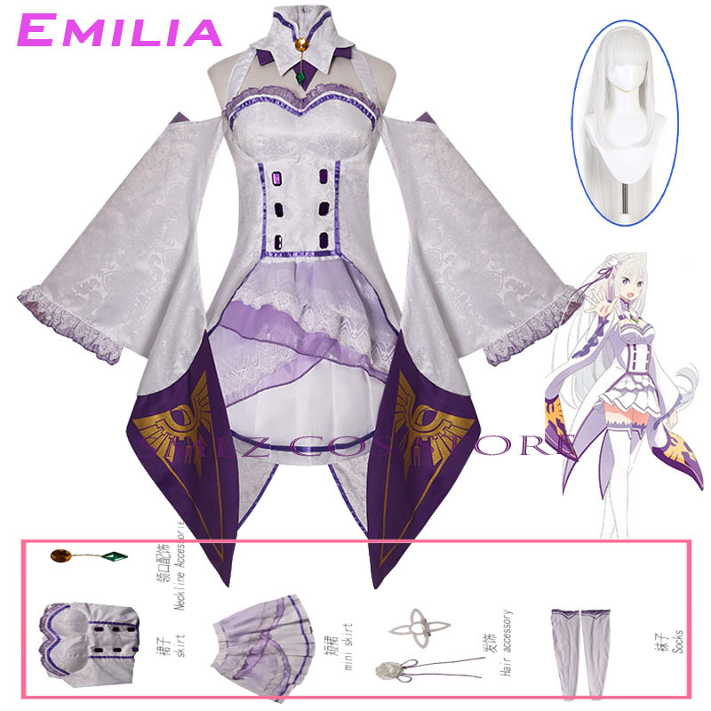 Anime Cosplay Women - Emilia Cosplay Anime Re:Zero Kara Hajimeru