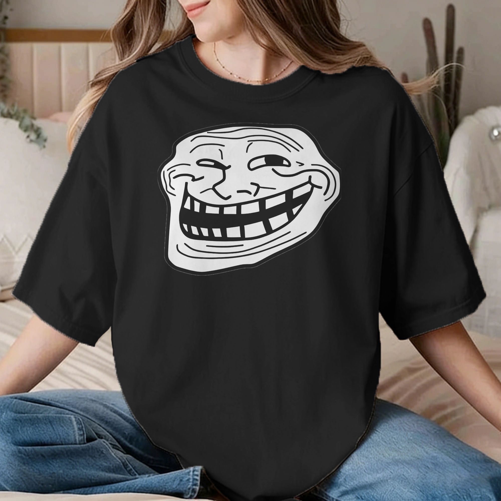 Anime Cosplay Meme - Koszulki z memem Trol Face Trollface