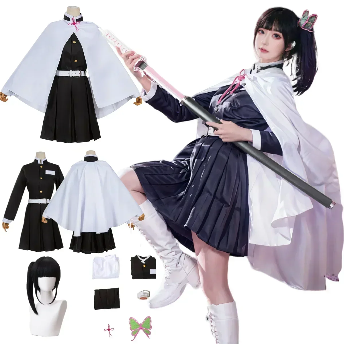 Demon Slayer Haori - Kostium Cosplay Halloween Tsuyuri Kanao dla