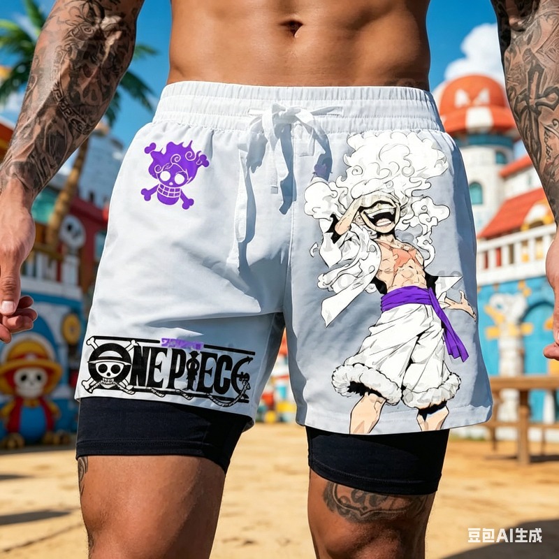 Quick Anime Cosplay - Męskie spodenki do biegania One Piece
