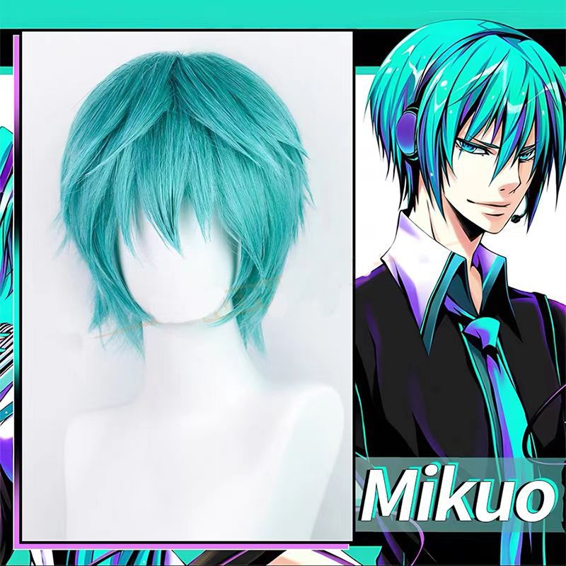 Anime Cosplay Blue Hair - Peruka Cosplay Mikuo Anime Miku Niebieskie