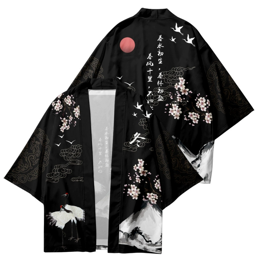 Asian Cosplay Anime - Koszula Anime Samurai Crane Japońska Tradycyjna