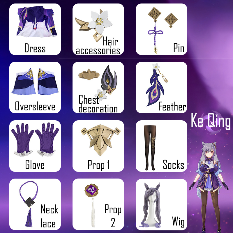 Kostium Cosplay Keqing z Gensh – Anime Cosplay In Chinese recenzja i cena