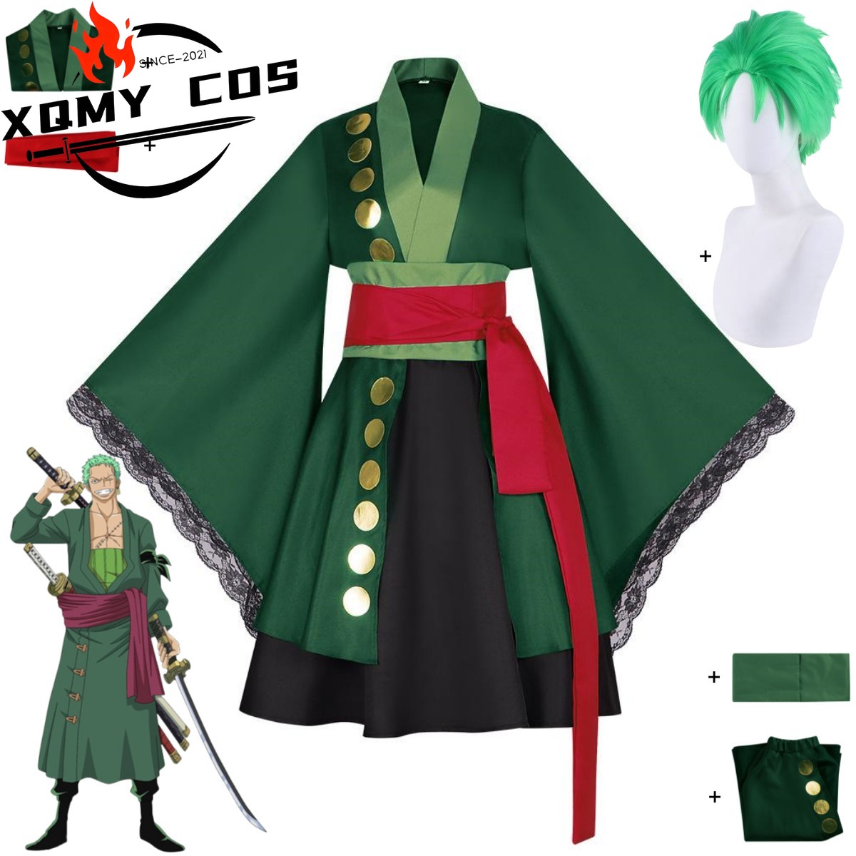 Kostium Cosplay XqAnime Rorono – Anime Zoro Cosplay Female recenzja i cena