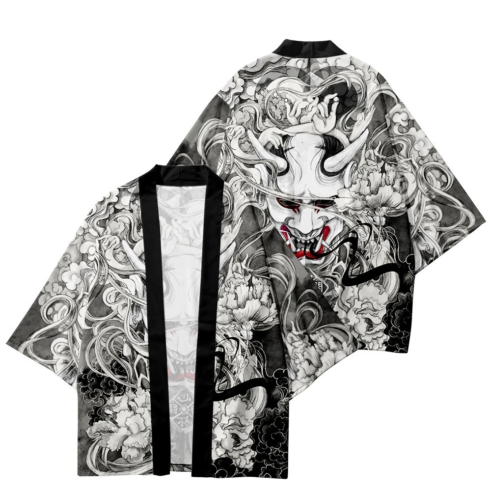 Demon Print Samurai Shirt Odzi – Asian Cosplay Anime recenzja i cena