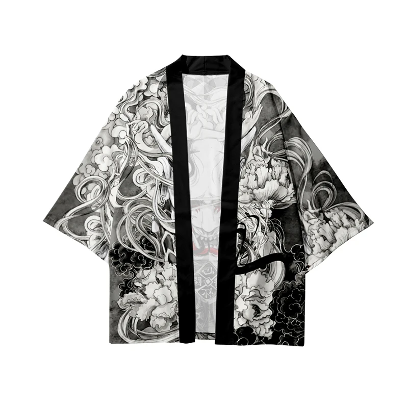 Demon Print Samurai Shirt Odzi – Asian Cosplay Anime recenzja i cena