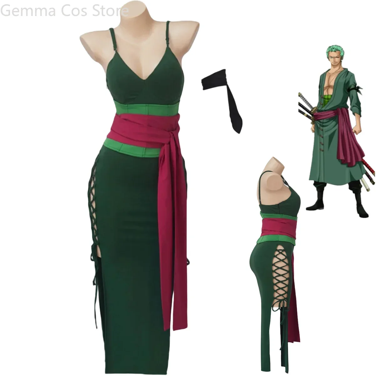 Kostium Cosplay Anime Roronoa  – Anime Zoro Cosplay Female recenzja i cena